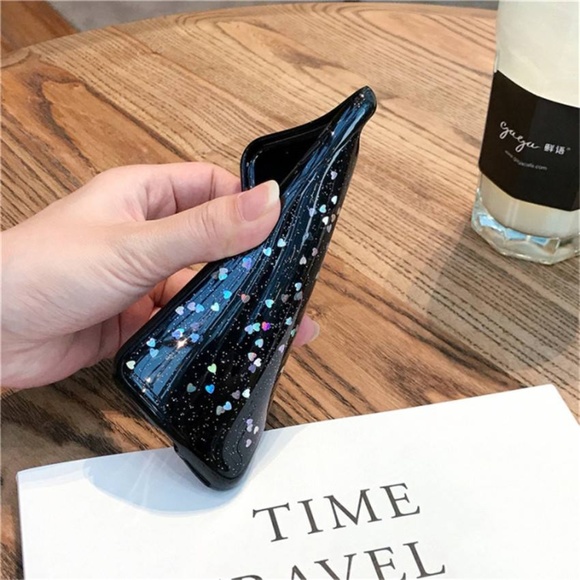 iPhone Black Holographic Heart Soft Case - Picture 3 of 3